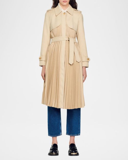 Vino Pleated Trench Coat