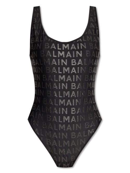 Logo-print swimsuit - Black