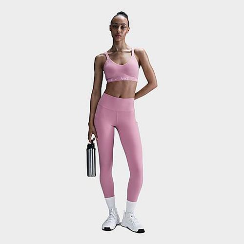 Women's Dri-FIT Indy Medium Support Sports Bra in Pink/Elemental Pink