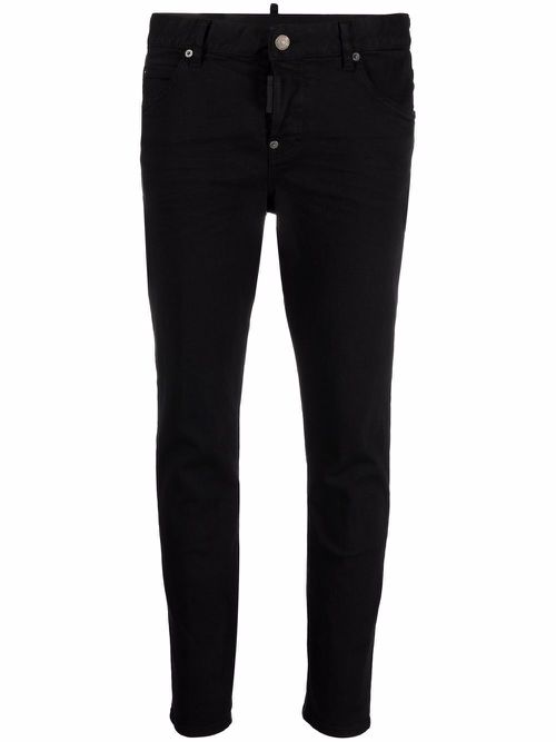 Logo-patch denim jeans - Black