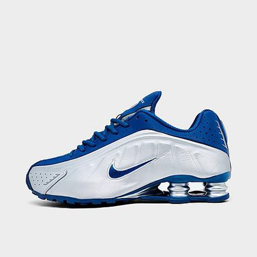 Men's Shox R4 Casual Shoes in Court Blue/White/Metallic Silver