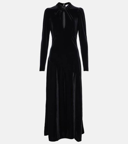 Cutout velvet midi dress