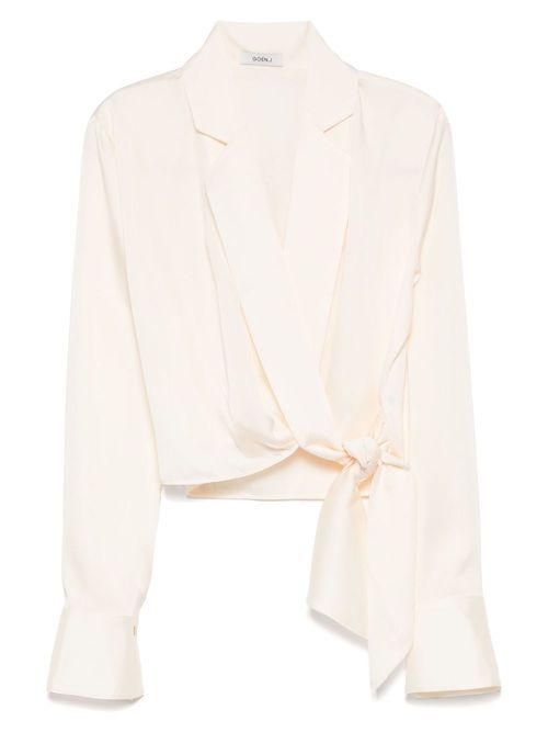 Goen.J shawl lapel blouse - Neutrals
