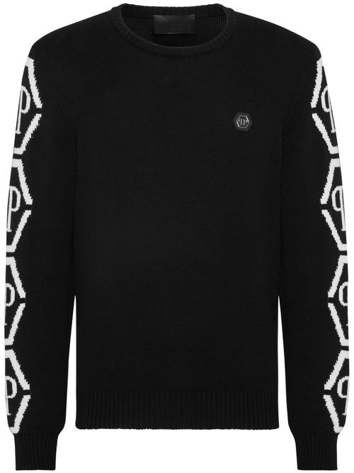 Monogram knit jumper - Black