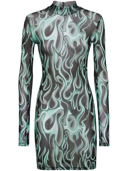 Flame minidress - Black
