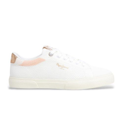 Pepe Jeans for woman. PLS31601 Kenton Knit Sneakers white (39), Flat, Laces, Casual
