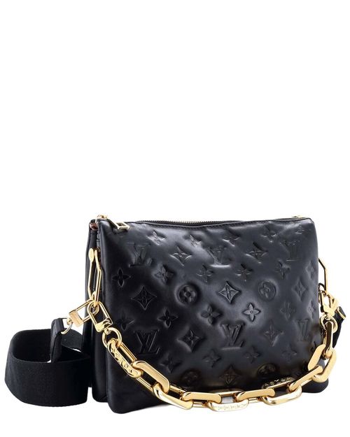 Black Monogram Embossed Leather Coussin Bag Pm (Authentic Pre-  Loved)