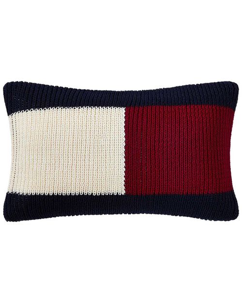 TH Rib Knit Flag Cotton Blend Decorative Pillow