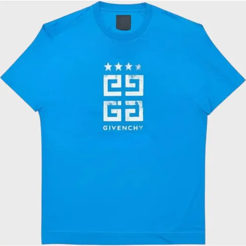 Men's Givenchy 4G Emblem Slim Fit T Shirt Mineral Blue