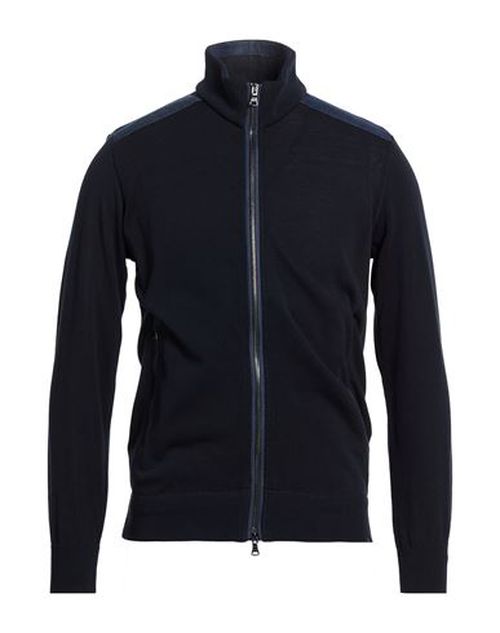 Man Cardigan Midnight blue Size M Cotton