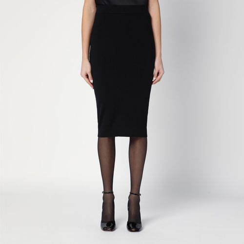 Black wool pencil skirt