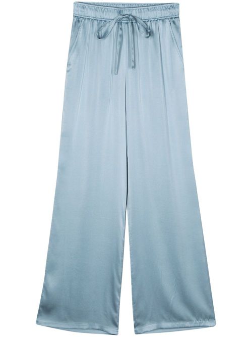 Silk straight-leg trousers - Blue