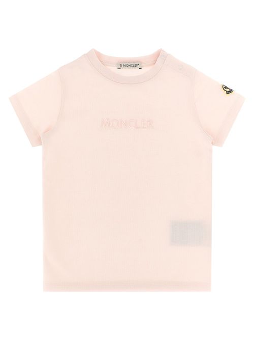Logo-Embroidered Cotton T-shirt — pink