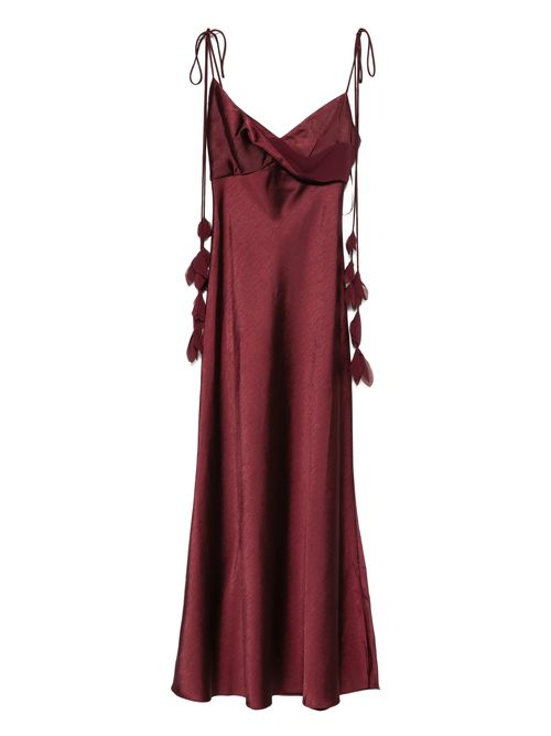 Floral Bust-Detail Satin Mini Dress