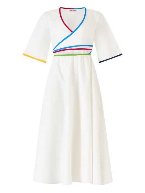 Cotton midi dress - White