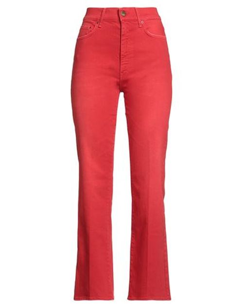 Woman Pants Red Size 27 Cotton, Elastane
