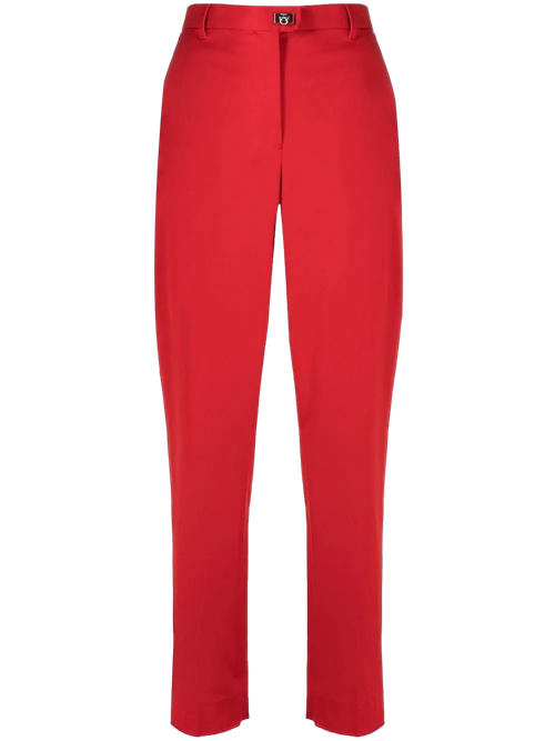 Cropped Tailored Trousers — Red
