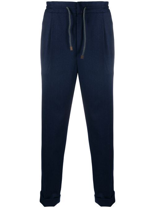 Cropped drawstring trousers - Blue