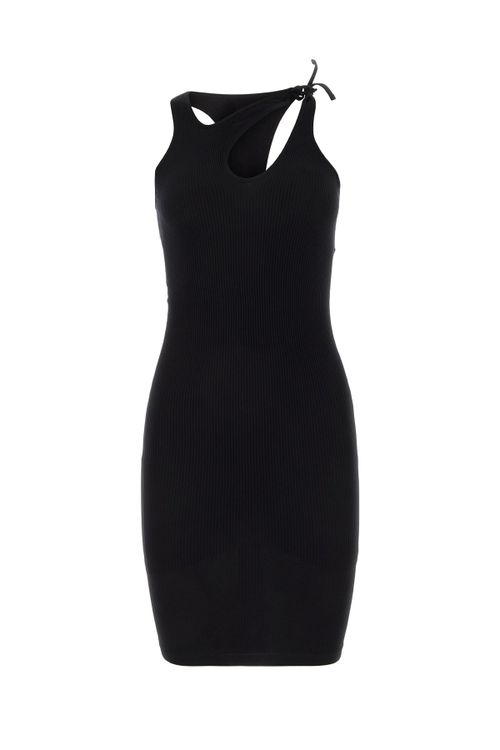 Ribbed Knit Dress — Black
