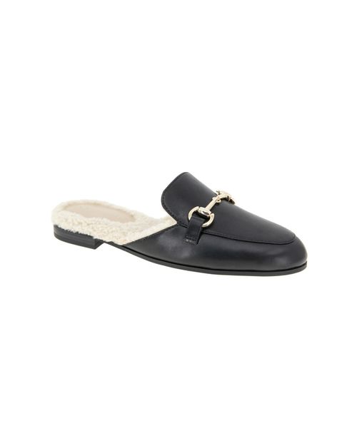 Women's Zorie Tailored Faux-Fur Slip-On Mules - Black/Faux Shearling
