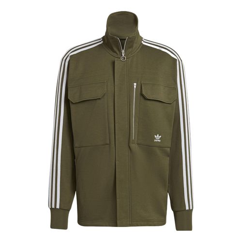 Men's originals x Work Parley Crossover Casual Breathable Stripe Long Sleeves Olive Shirt