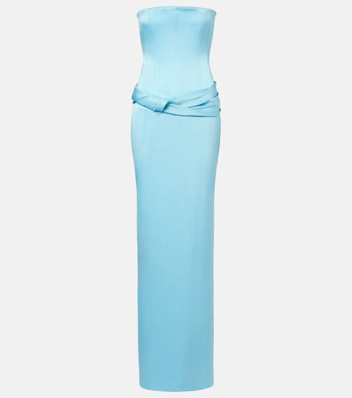 Crêpe satin bustier gown
