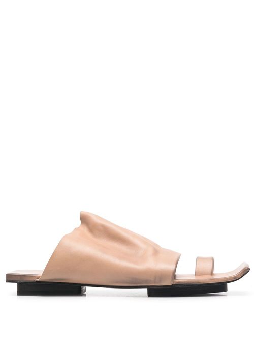 Open-toe leather sandals - Neutrals
