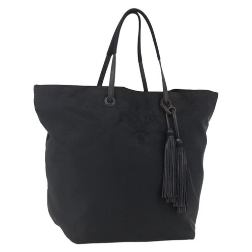 Prada Vintage Tote Nylon Black Nylon Tote Bag Bag Pre-Owned