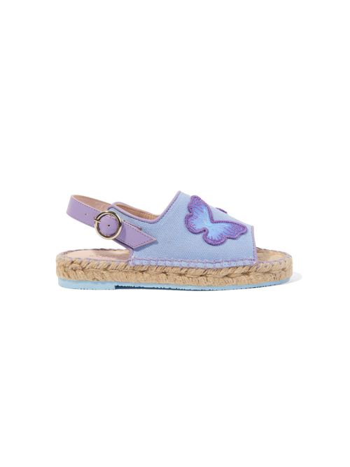 Butterfly-appliqué slingback espadrilles - Purple