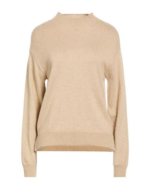 Woman Turtleneck Beige Size L Polyamide, Viscose, Wool, Metallic fiber, Cashmere