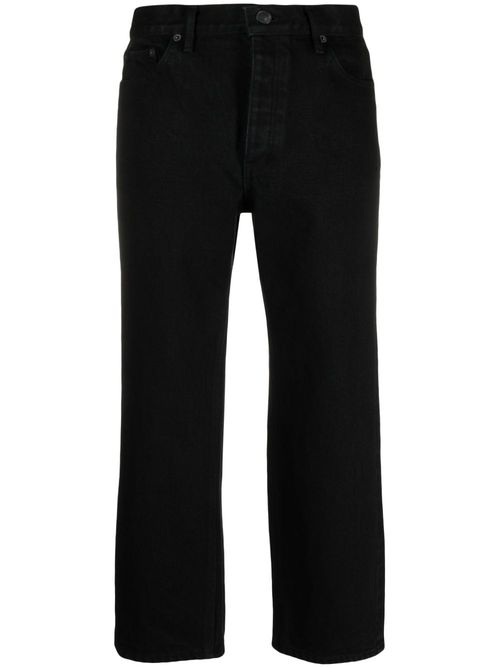 Cropped straight-leg jeans - Black