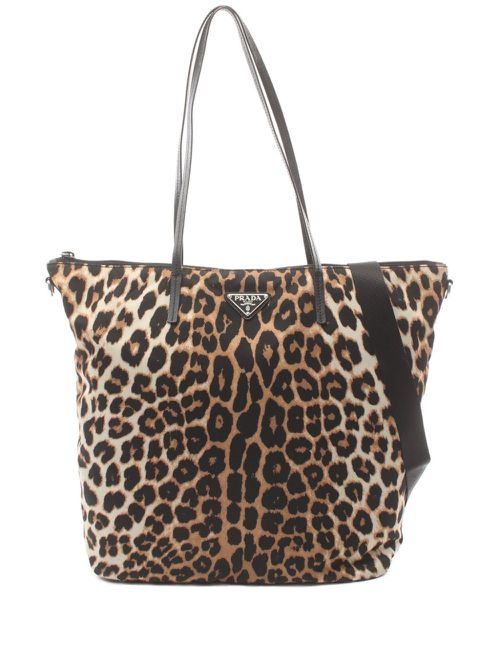 Prada Pre-Owned 여성 2000s leopard-print tote bag - Brown 898994