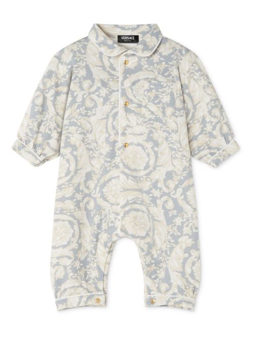 Barocco-print sleepsuit - Grey