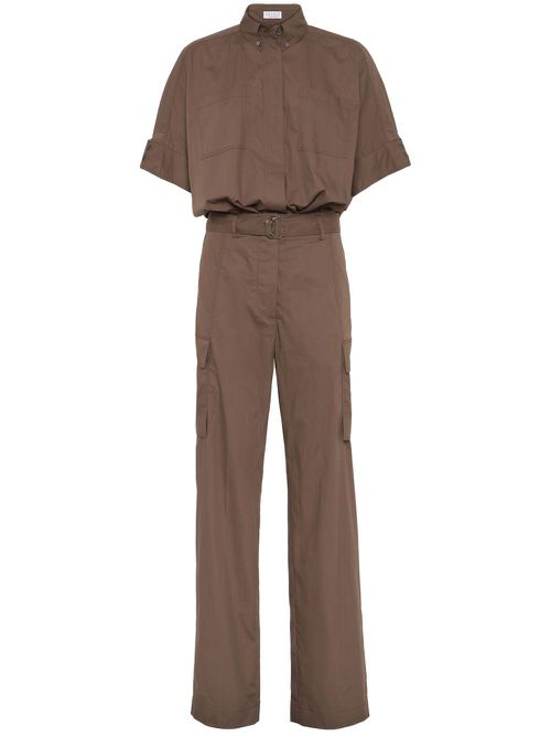 Poplin jumpsuit - Brown