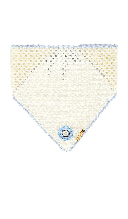 My Beachy Side Fleur Hand Crocheted Bandana Scarf in Blue