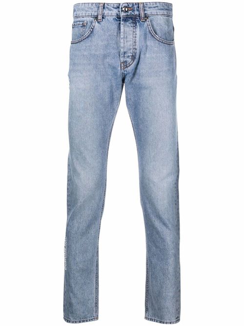 Logo-print slim-fit jeans - Blue
