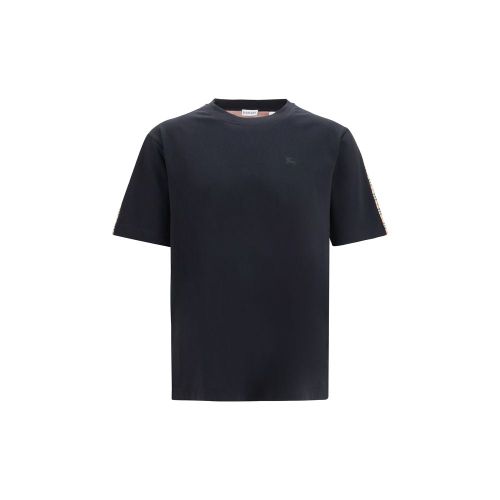 Signature Check Cotton T-Shirt — Black