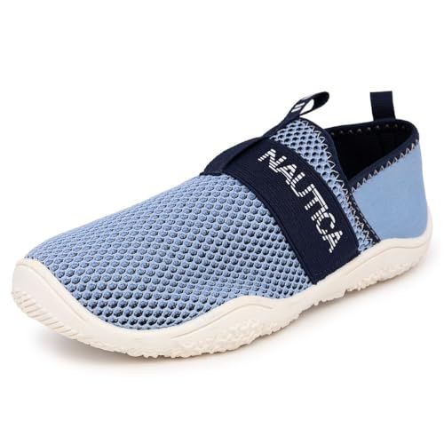 Nautica Women's Arlene Athletic Water Shoes Barefoot Beach Sports Summer Shoe With Stap-Red White and Blue