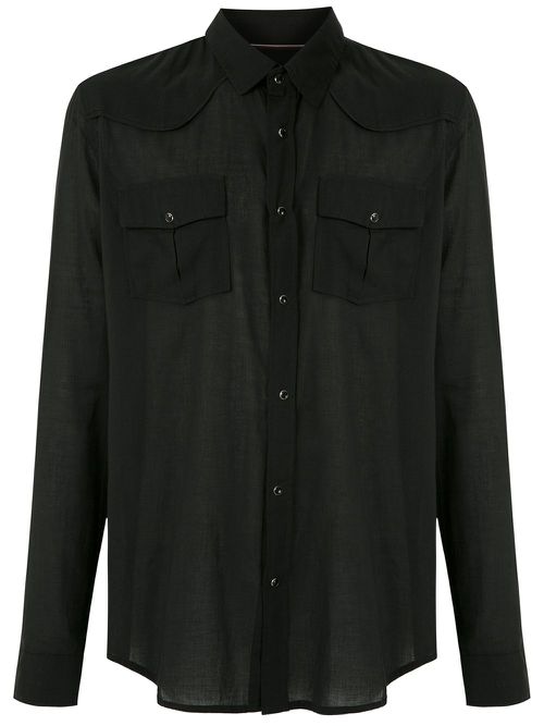 Flap pockets shirt - Black