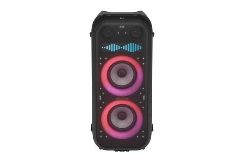 LG XL9T Bluetooth Speaker XBOOM with Dual 8" Woofers and Pixel LED Lighting plus Karaoke Creator, LED Lighting, Black