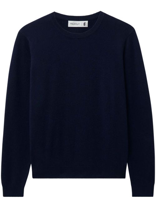 Round-neck cashmere sweater - Blue