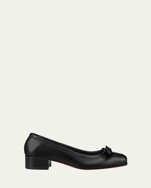 Mamaflirt Leather Red Sole Ballerina Pumps