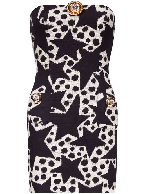 Star-print jacquard minidress - Black