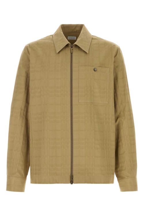 Quilted Cotton Overshirt — Beige
