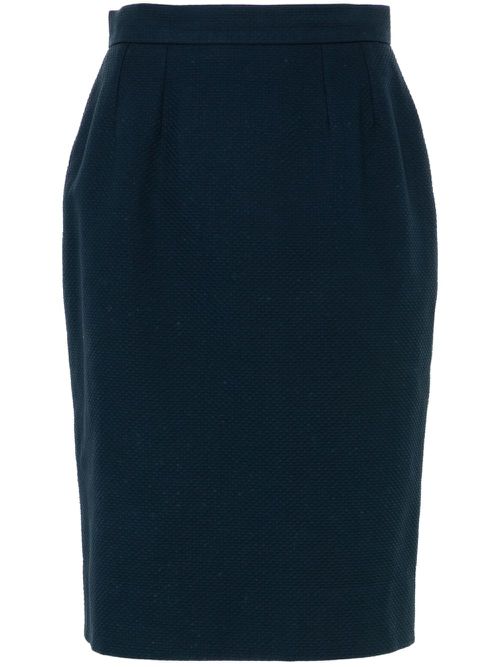 1990s textured-finish midi skirt - Blue