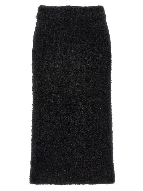 Tweed Midi Skirt — Black