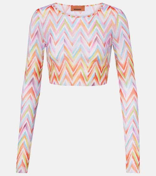 Chevron Lamé cropped top