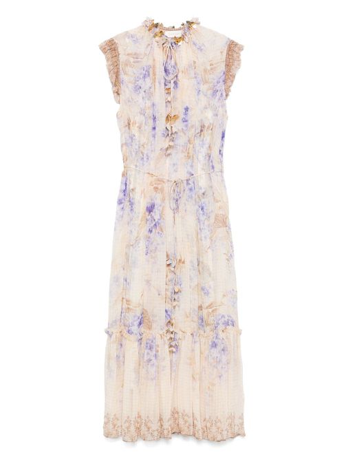 ZIMMERMANN - Dawning Flutter Midi Dress - Women's - Viscose