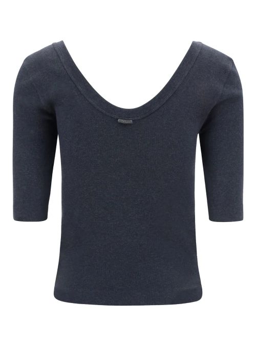 Scoop Neck T-Shirt — Anthracite Grey