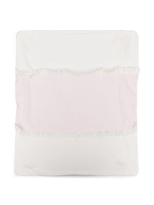 Ruffle-detail blanket - White
